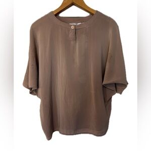 Vintage Condor Silk Blouse. Taupe. size 6.